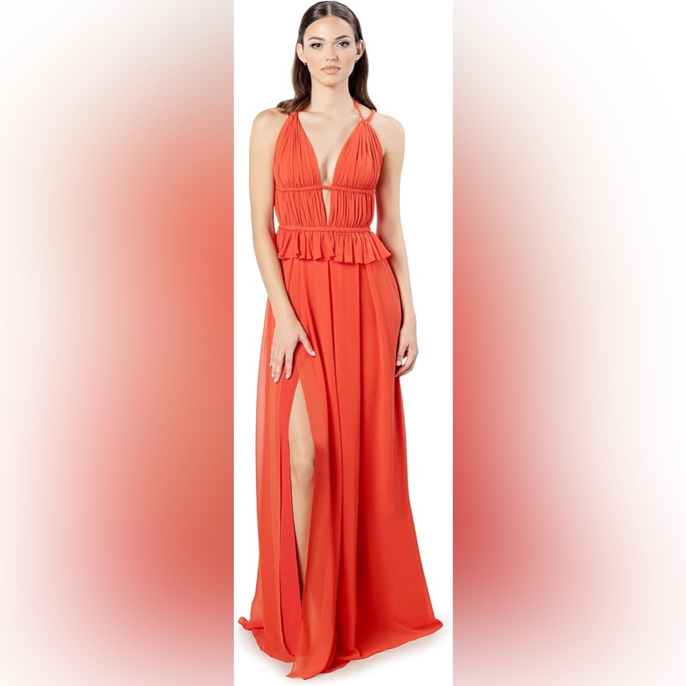 Dress the Population Athena Braided Halter Gown